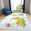 Cartoon Animal Map Area Rug, Fun World Map for Children's Enlightenment Non Slip Easy Care Kids Rugs, Breathable Durable Carpet for Indoor Bedroom Living Room Office Decor Rug - 5 ft x 6 ft view 3