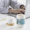 Qianli Jiangshan Giant Dragon Ceramic Office Home Water Cup Business Gift Tea Cup Travel Tea Set Gift Box for office home-Shouhaigai+Jiangshan Black Cup+Bag view 4