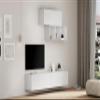 Mobili Fiver, X Wall Unit 40.94 in Without Door, Ashwood White, Made in Italy view 4