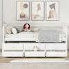 Harper & Bright Designs Twin Size Daybed With Trundle and 3 Storage Drawers, Wooden Captain's Bed Frame for Bedroom/Guestroom, No Box Spring Needed (White) view 3