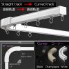Curtain Track For Straight And Bay Windows, Heavy Duty Single/Double Ceiling Track Curtain Rods With 90 Corner, Smooth Curtain Rails For Bed RV Curtain Track System Room Divider view 3