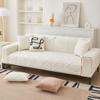vctops Luxury Velvet Plush Couch Sofa Cover Geometric Quilted Sectional Couch Covers Anti-Slip Sofa Slipcovers for Dogs Cats Kids Loveseat Recliner L Shaped Armrest Backrest (Cream,28"x82") view 3