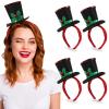 Hiboom 4 Pcs Christmas Mini Top Hat Headband Glitter Sequins Christmas Headband Cute Topper Holiday for Women Costume Headwear Annual Holiday Party Accessory view 1