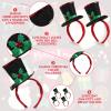 Hiboom 4 Pcs Christmas Mini Top Hat Headband Glitter Sequins Christmas Headband Cute Topper Holiday for Women Costume Headwear Annual Holiday Party Accessory view 3