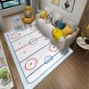 Blue Red Ice Hockey Rink Kids Rug, 6x8ft, Sports Field Event Indoor Area Rugs, with Non-Slip Backing Flannel Thin Rug, Washable Non-Slip Carpets for Boys Girls Bedroom Nursery view 3