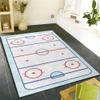 Blue Red Ice Hockey Rink Kids Rug, 6x8ft, Sports Field Event Indoor Area Rugs, with Non-Slip Backing Flannel Thin Rug, Washable Non-Slip Carpets for Boys Girls Bedroom Nursery view 4