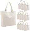 Segarty Canvas Tote Bag for Women, 12 Pack 20x15.7 Reusable Blank Shopping Bag, Natural Cotton Shoulder Bags Aesthetic, Canvas Tote Bulk for DIY, Gift, Beach, Travel, Grocery` view 1