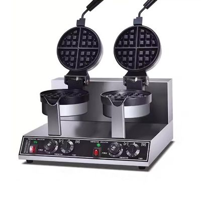 ASSYA Round Waffle Maker Double-Headed Waffle Maker Easy to Operate Double-Sided Constant Temperature Non-Stick Coating Waffle Maker Rotatable