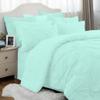 Epic Cotton - Olympic Queen Bed (Aqua) Color, Comforters, Sheets, Bedskirt, Pillowcases & Shams - 12" Deep Pocket 8 Pieces Pintuck Bed in a Bag, Pinch Pleated Bedding Comforter Sets for view 3