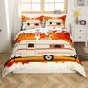 Fall Decor Bedding Set Full for Boys Girls Thanksgiving Day Gifts Duvet Cover Rustic Farm Maple Leaf Print Comforter Cover Hello Fall Autumn Harvest Theme Bedspread Cover Happy Camping Bedding 3 Pcs view 4