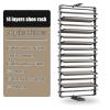 AVIMYA Spinning Shoe Rack, 360 Rotating Shoe Rack Cabinet With Doors, Space-Saving, 4 Shelves, Gray view 2