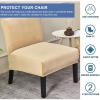 N/A Set of 2 Velvet Armless Accent Chair Cover, High Stretch Armless Chair Slipcovers, Removable Washable Furniture Protector Covers, for Dining Living Room,Q view 2