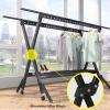 ATYUJKB Laundry Room Collapsible Clothes Drying Rack, Dryer Racks for Laundry Drying Indoor, Garment Rack On Wheels, Aluminum Alloy Laundry Stand Organizer (Grey 250cm/98in) view 3