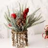 RXMORI Tabletop Christmas Tree, Artificial Mini Xmas Pine Tree, Simulation Miniature Christmas Tree with Tree Stump Base, Christmas Tree Ornaments for Holiday Home Decor(Pine Cones) view 2