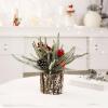 RXMORI Tabletop Christmas Tree, Artificial Mini Xmas Pine Tree, Simulation Miniature Christmas Tree with Tree Stump Base, Christmas Tree Ornaments for Holiday Home Decor(Pine Cones) view 3