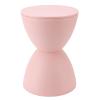 Keebgyy Hourglass Shaped Stool, Plastic Modern Simple Nordic Style, Contemporary Modern Hourglass Accent Stool, Household Round Stool for Bathroom Fitting Room Shoe Changing, Home Decoration(Pink) view 1