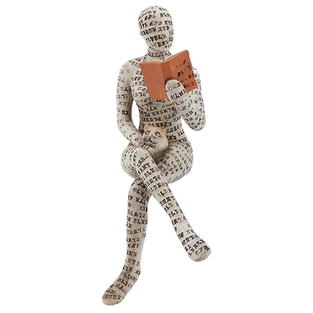 QANYEGN Reading Woman Figurine, Lady Reading Pulp ing, Bookshelf Ornaments for Home, Bookroom, Livingroom(B)
