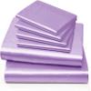 PURE ECO 6 Piece Satin Sheet Set Twin Size (39x75)+ 10 to 18 Inch Deep Pocket Lilac Color Twin Satin Bed Sheets Luxury Silky & Soft - 1 Fitted Sheet, 1 Flat Sheet, 4 Pillowcases view 2