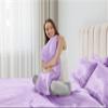 PURE ECO 6 Piece Satin Sheet Set Twin Size (39x75)+ 10 to 18 Inch Deep Pocket Lilac Color Twin Satin Bed Sheets Luxury Silky & Soft - 1 Fitted Sheet, 1 Flat Sheet, 4 Pillowcases view 3