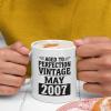 16th Birthday Gift For Those Born In 2007 White 11oz Ceramic Mug - Aged To Perfection Vintage May 2007 view 1