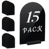 15 Pack Arch Acrylic Signs Blank with Stand for DIY Table Number, 6 x 4 Inch Black Acrylic Display Signs with Holders for Wedding,Party,Restaurant,Home,Office view 1