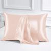 PURE ECO Luxurious 2 Piece Pillowcase Silk Satin Pillow Cover Standard Size, Long-Staple Soft & Silk Pillowcase for Hair and Skin, Envelope Closure(Standard 20" x 26", Peach) view 1