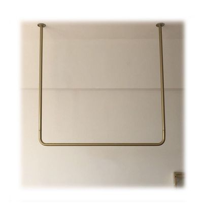 LXHELIVERY Clothing Store Suspended Ceiling Metal Display Rack Wall Mounted Garment Rack Hanging Clothes Rack Detachable for Storage Wedding Dress U-Shaped Shelf (Color : Gold, Size : 100x150cm)