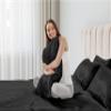 PURE ECO 6 Piece Satin Sheet Set Full Size (54x75)+ 10 to 18 Inch Deep Pocket Black Color Full Satin Bed Sheets Luxury Silky & Soft - 1 Fitted Sheet, 1 Flat Sheet, 4 Pillowcases view 3