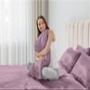 PURE ECO 6 Piece Satin Sheet Set Twin Size (39x75)+ 10 to 18 Inch Deep Pocket Champagne Color Twin Satin Bed Sheets Luxury Silky & Soft - 1 Fitted Sheet, 1 Flat Sheet, 4 Pillowcases view 3