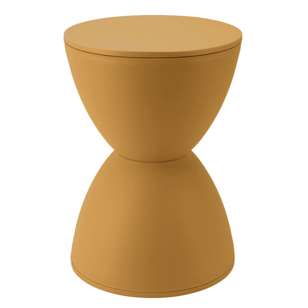 Refeng Hourglass Shaped Stool Plastic Modern Simple Nordic Style Household Round Stool for Bathroom Fitting RoomWhitePinkGinger(Ginger)