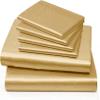 PURE ECO 6 Piece Satin Sheet Set Twin XL Size (39x80)+ 10 to 18 Inch Deep Pocket Gold Color Twin Satin Bed Sheets Luxury Silky & Soft - 1 Fitted Sheet, 1 Flat Sheet, 4 Pillowcases view 2