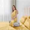 PURE ECO 6 Piece Satin Sheet Set Twin XL Size (39x80)+ 10 to 18 Inch Deep Pocket Gold Color Twin Satin Bed Sheets Luxury Silky & Soft - 1 Fitted Sheet, 1 Flat Sheet, 4 Pillowcases view 3