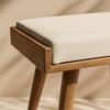 Ultimate Premium Products Walnut Ottoman Stool for Living Room | Upholstered in Cream Pattern Fabric | Versatile as a Piano Bench | Ideal Bedroom Bench | Functional Footstool Bench view 2