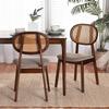 Baxton Studio Darrion Grey Fabric and Brown Wood 2-Piece Dining Chair Set view 2
