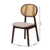 Baxton Studio Darrion Grey Fabric and Brown Wood 2-Piece Dining Chair Set view 3