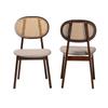 Baxton Studio Darrion Grey Fabric and Brown Wood 2-Piece Dining Chair Set view 4