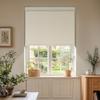 Sulugood,Blackout Roller Shades for Windows,Free-Stop Cordless Roller Blinds with Cassette Valance,Striped Jacquard Window Shades for Bedroom,Thermal Insulated Fabric,Beige,77" W x 60" H view 2