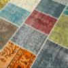 6'9" x 9'9" - 205 x 298 Cm Fourty Patch Grey Patchwork Bohemian Wool Cotton Handmade Handknotted Vintage Turkish Area Rug for Living Room Bedroom Nursery Hallway Indoor view 3