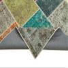 6'9" x 9'9" - 205 x 298 Cm Fourty Patch Grey Patchwork Bohemian Wool Cotton Handmade Handknotted Vintage Turkish Area Rug for Living Room Bedroom Nursery Hallway Indoor view 4