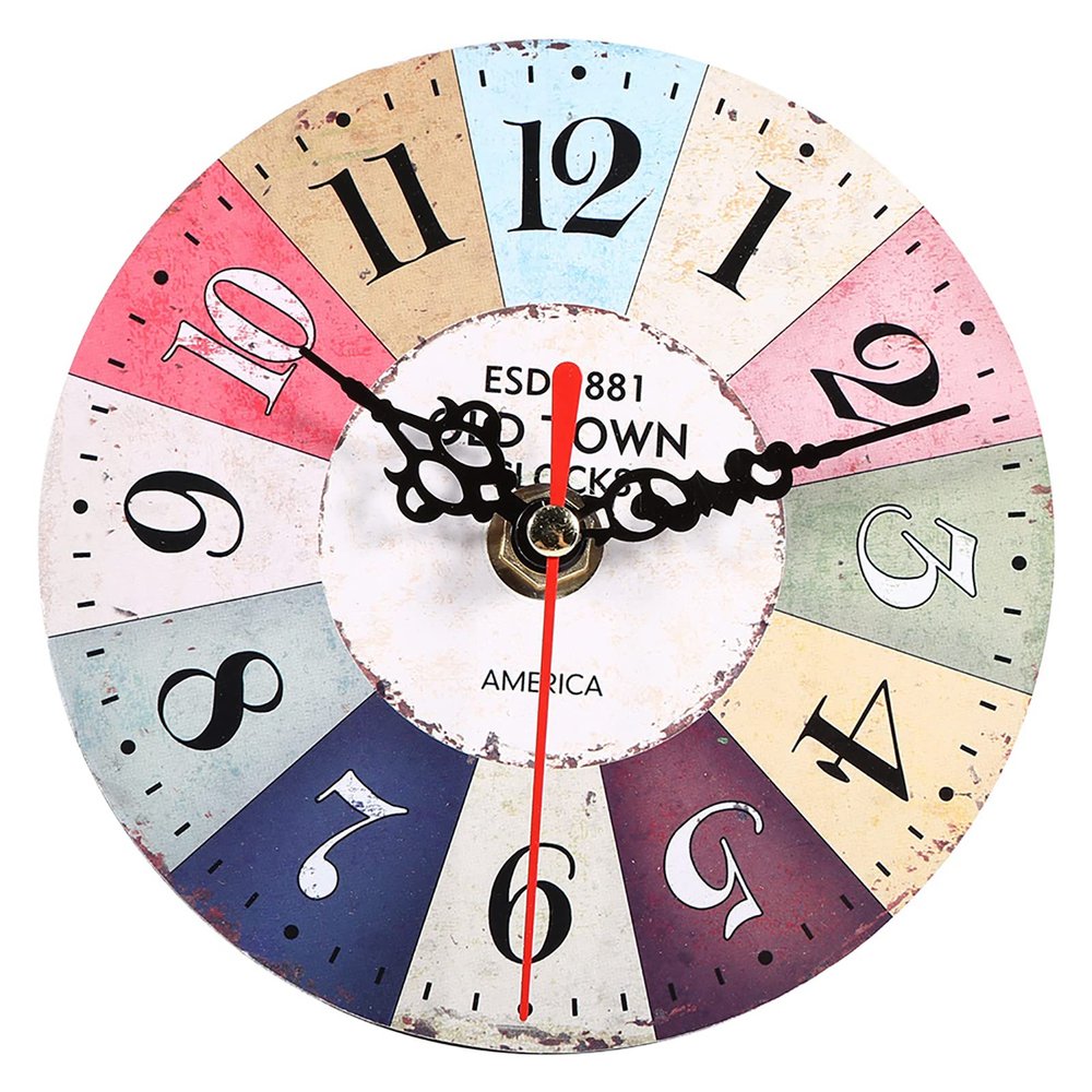 Artistic Inventive European Style Round Antique MDF Home Office Wall Clock Decoration New(Pattern: #5)
