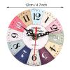 Artistic Inventive European Style Round Antique MDF Home Office Wall Clock Decoration New(Pattern: #5) view 3