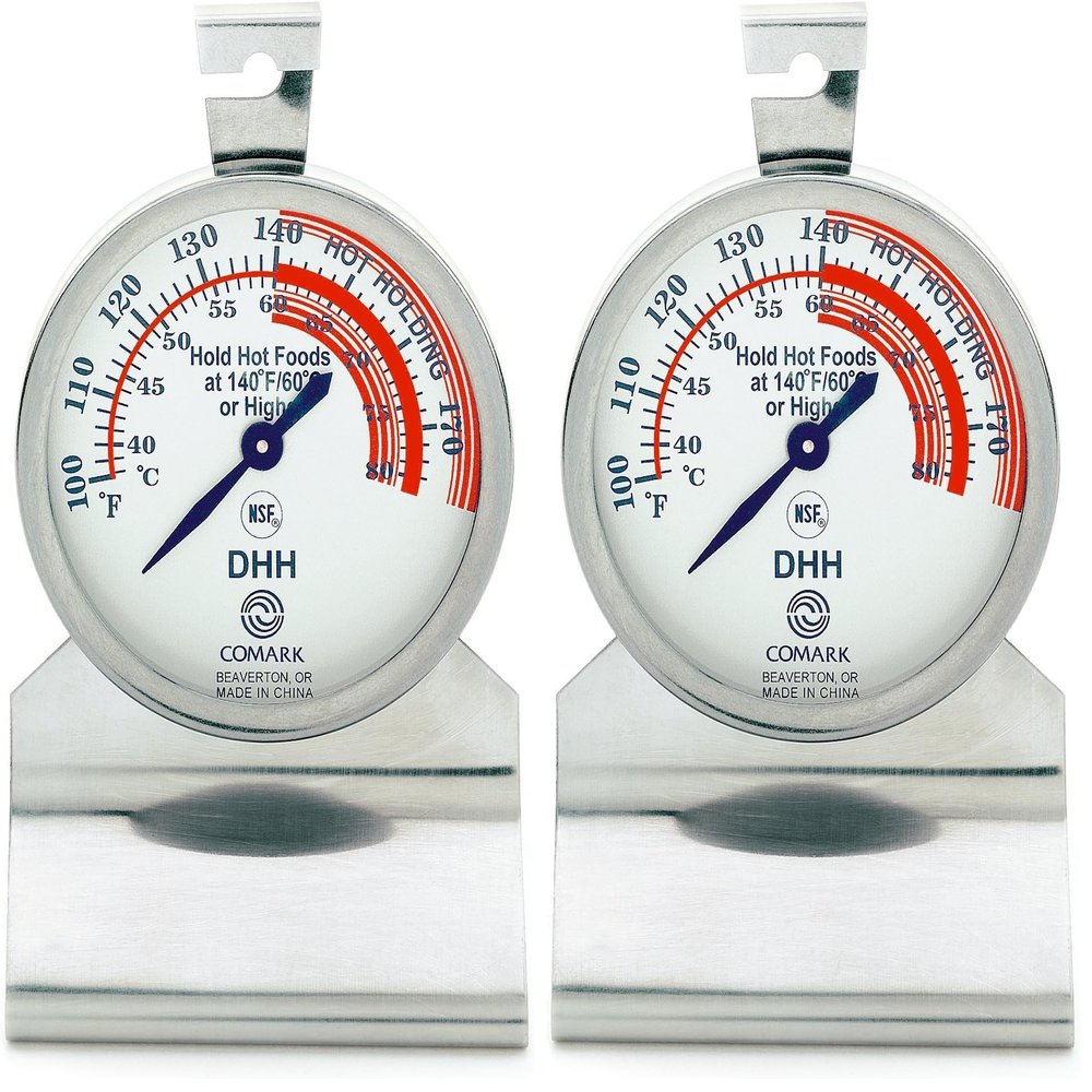 Comark DHH Hot Holding Food Thermometer Stainless Steel Body, Dial Style (Pack of 2)