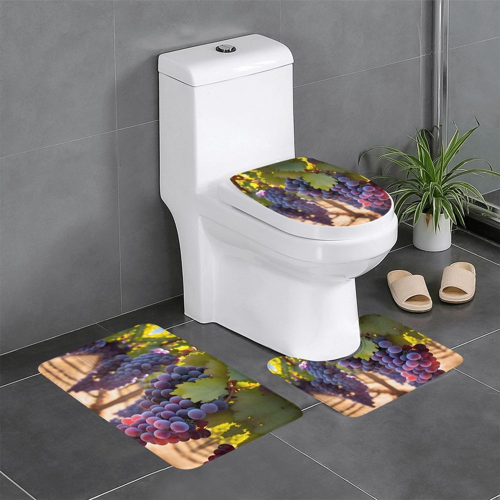Bathroom Rugs Sets 3 Pieces,Non-Slip Absorbent Bath Mats,Washable Bathroom Carpets Decorations for Bathroom Tub Shower