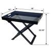 Designstyles Acrylic Folding Tray Table  Modern Chic Accent Desk - Kitchen and Bar Serving Table - Elegant Clear Design (Smoked) view 2
