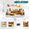 Bdor Christmas Village House, Animated Santa Sleigh & Reindeer with Lights view 2