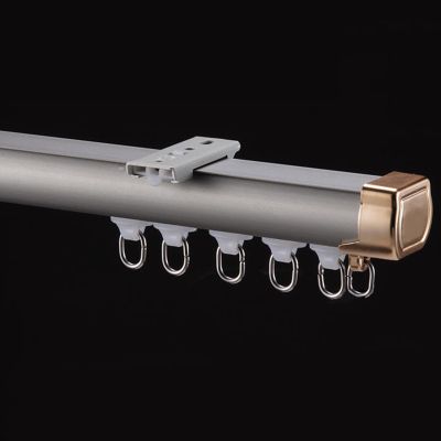Curtain Tracks Ceiling Or Wall Mounting Curtain Rail With Mute Rollersfor Bay Windows RV Room Divider Curtain Rail, White/champagne (Color : C-B-1, Size : 3.3ft/1m)