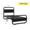 Catrimown Twin Bed Frame with LED Lights, Heavy Duty Metal Rustic Twin Platform Bed Frame with Wood Headboard, Under Bed Storage, Noise Free, No Box Spring Needed, Black view 2