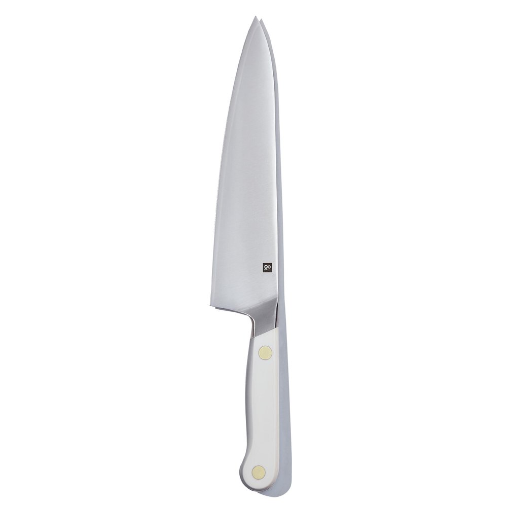 hedley & bennett Professional Chef Knife - Sharp 8 inch Japanese Kitchen Blade - Three-Layer Steel for Cutting Meat and Vegetables - Ergonomic Handle - Cooking Gift - Enoki (White)