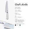 hedley & bennett Professional Chef Knife - Sharp 8 inch Japanese Kitchen Blade - Three-Layer Steel for Cutting Meat and Vegetables - Ergonomic Handle - Cooking Gift - Enoki (White) view 3