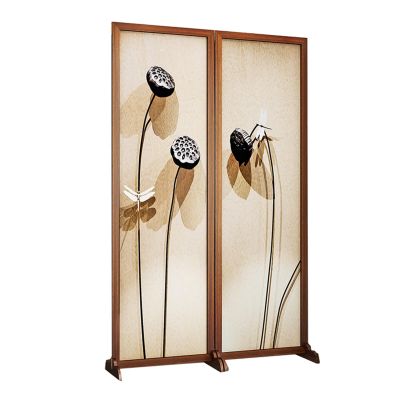 AMUFJJ 1/2 Panel Room Divider Screen6 Ft Tall Folding Privacy Screen with Stable BaseIndoor Office Partition Wall Separator, Light Walnut (Color : Light Walnut, Size : 1.8x0.4m 2 Panel)